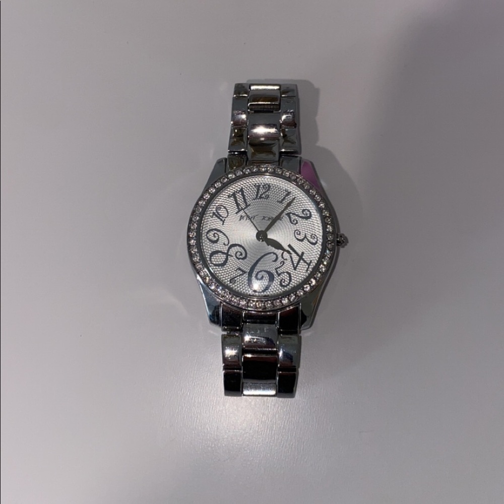 Betsy Johnson Silver Rhinestone Watch